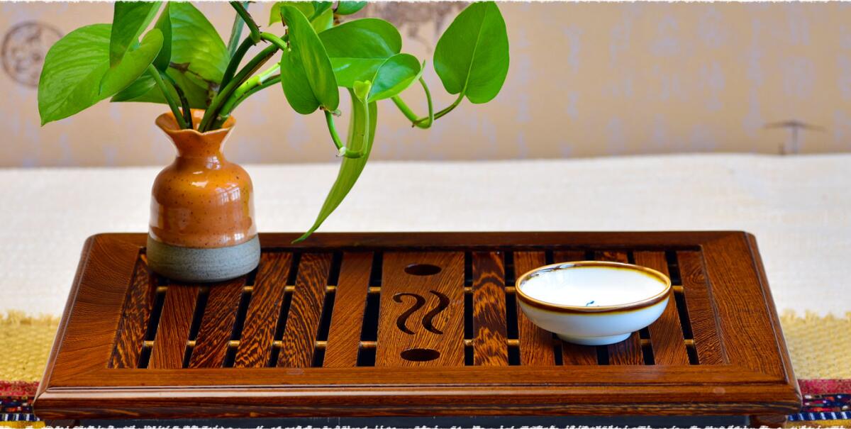 Lucky Cloud White Large 13 Inch Bamboo Chinese Gongfu Tea Tray Box With Water Storage for Kungfu Tea Set 