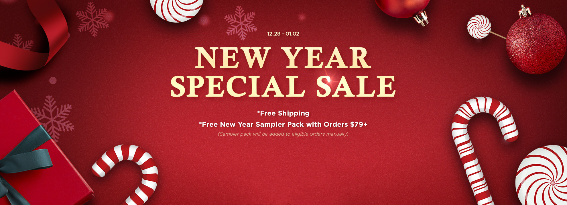New Year Sale: Free Sampler Pack with Orders $79 + Free Shipping
