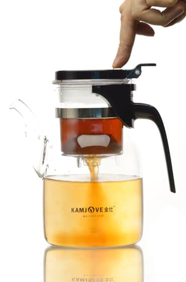 25 oz. Tempered Glass Tea Pot Infuser with Stainless Steel Basket – Revival  Tea Company