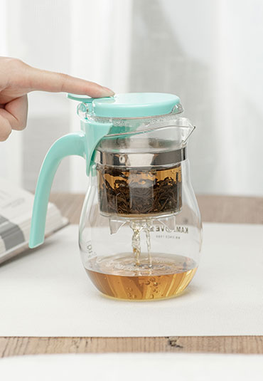 25 oz. Tempered Glass Tea Pot Infuser with Stainless Steel Basket – Revival  Tea Company