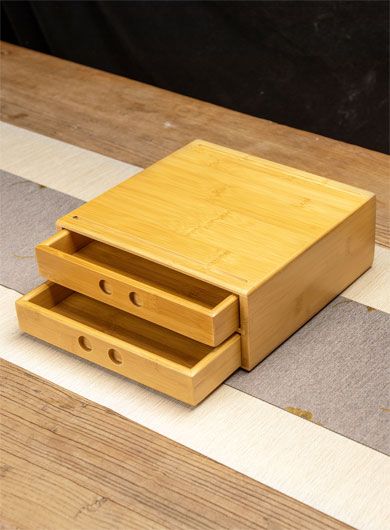 Double Layer Bamboo Storage Box for Cake Tea