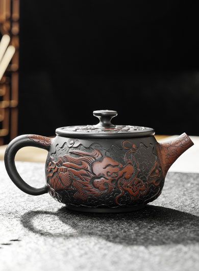 Handmade Jianshui Zitao Pottery Teapot – Chinese Dragon Shi Piao