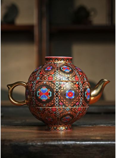 Enamel Porcelain Travel Tea Set