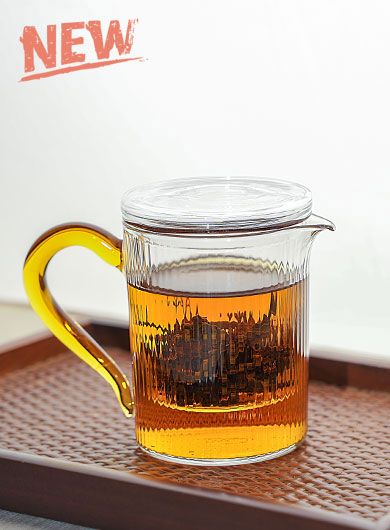 Clear Glass Tea Cup with Filter