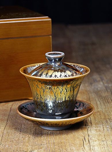 Handmade Jianyang Jianzhan Gaiwan – Golden Autumn
