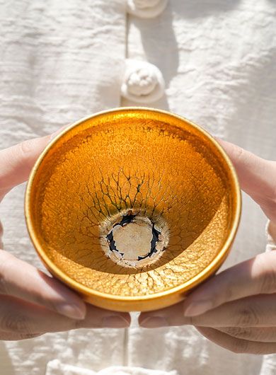 Handmade Jianyang Jianzhan Tea Cup – Gold Oil Spot 150ml