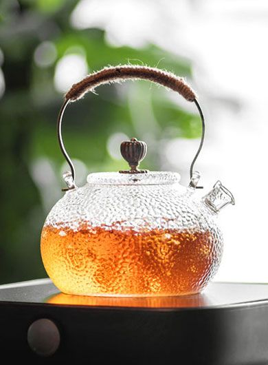 Hammered Pattern Heat-resistant Glass Teapot 650ML / 22.2 oz