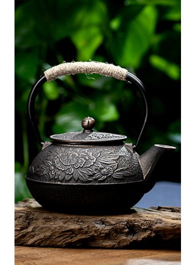 Bronze Peony Cast Iron Teapot 900ML