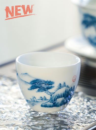 Hand Painted Landscape Porcelain Tea Cup