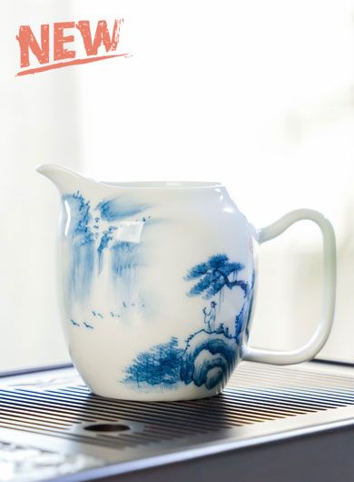 Hand Painted Landscape Porcelain Tea Pitcher