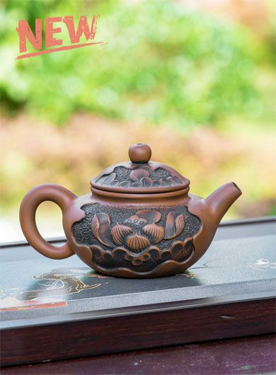 Handmade Jianshui Zitao Pottery Teapot – Lotus Fanggu