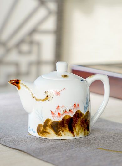 Lotus Flower Porcelain Teapot