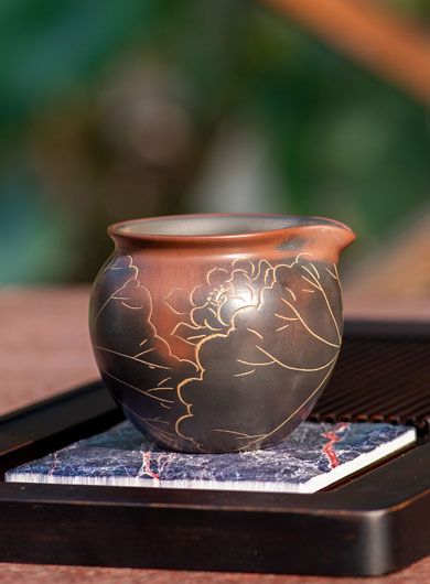 Handmade Qinzhou Nixing Pottery Lotus Tea Pitcher