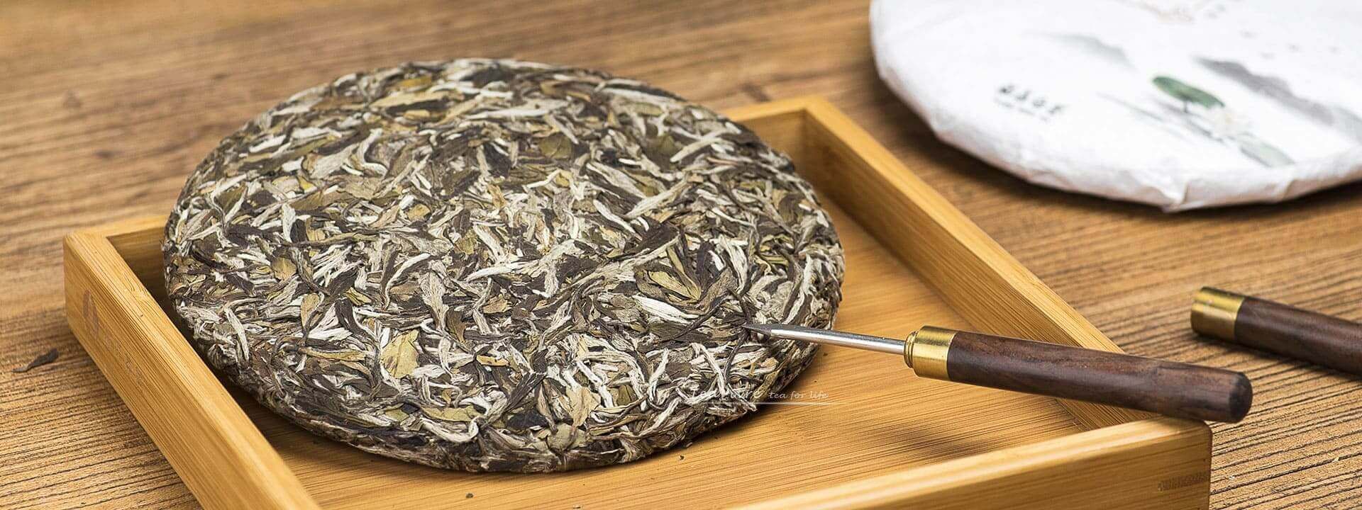 thumbnail image 2 of Handmade Chinese White Peony Tea Cake - Wild Old Tree Bai Mu Dan - Fuding White Tea, 300g 2 of 4