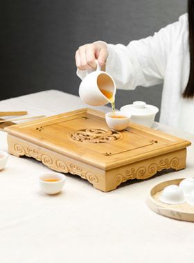 Blessing Dragon & Phoenix Gongfu Bamboo Tea Tray
