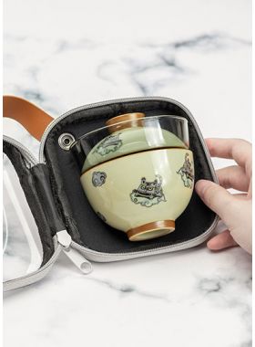 Glass & Ceramic Kuai Ke Bei Travel Tea Set