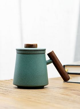Bluestone Glazed Ceramic Tea Mug with Infuser