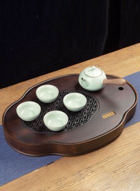 Hua Xia Zhi Chuang Oval Bamboo Tea Tray