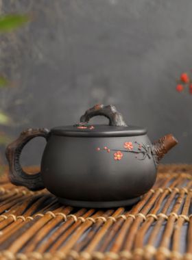 Handmade Jianshui Zitao Pottery Teapot - Plum Flower Shi Piao