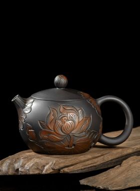 Handmade Jianshui Zitao Pottery Teapot - Lotus Xishi