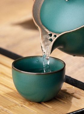 Coarse Pottery Kuai Ke Bei Travel Tea Set