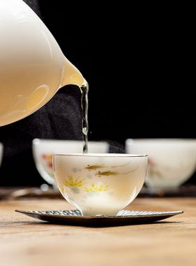 Hand Painted White Porcelain Tea Cup Set