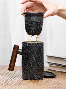 Retro Ceramic Tea Mug with Infuser