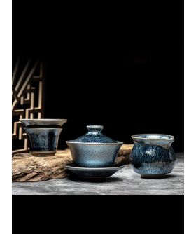 Handmade Jianyang Jianzhan Gaiwan Tea Set