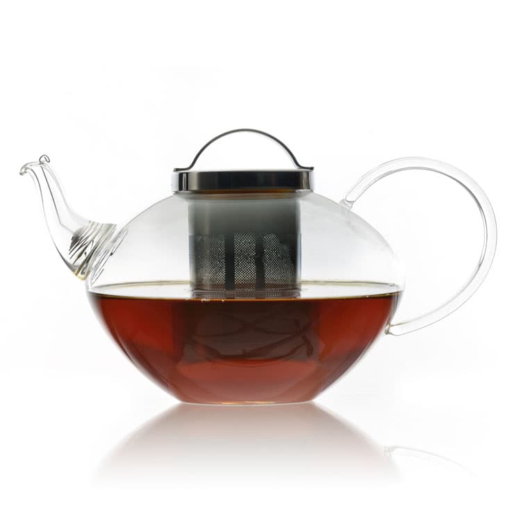 800ml Borosilicate Glass Teapot, Teapot with Glass Infuser, Tea Pot Can Be used on Stovetop (800ml/27oz)