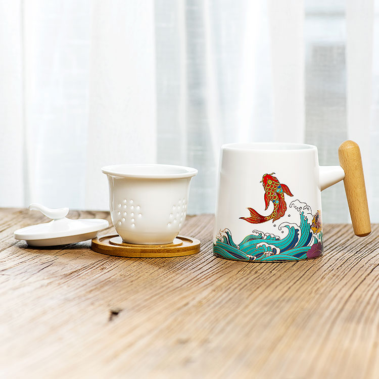 AF-K1MG Swimming Koi Fish Coffee/Tea Mug Christmas Stocking Filler Gift Idea 