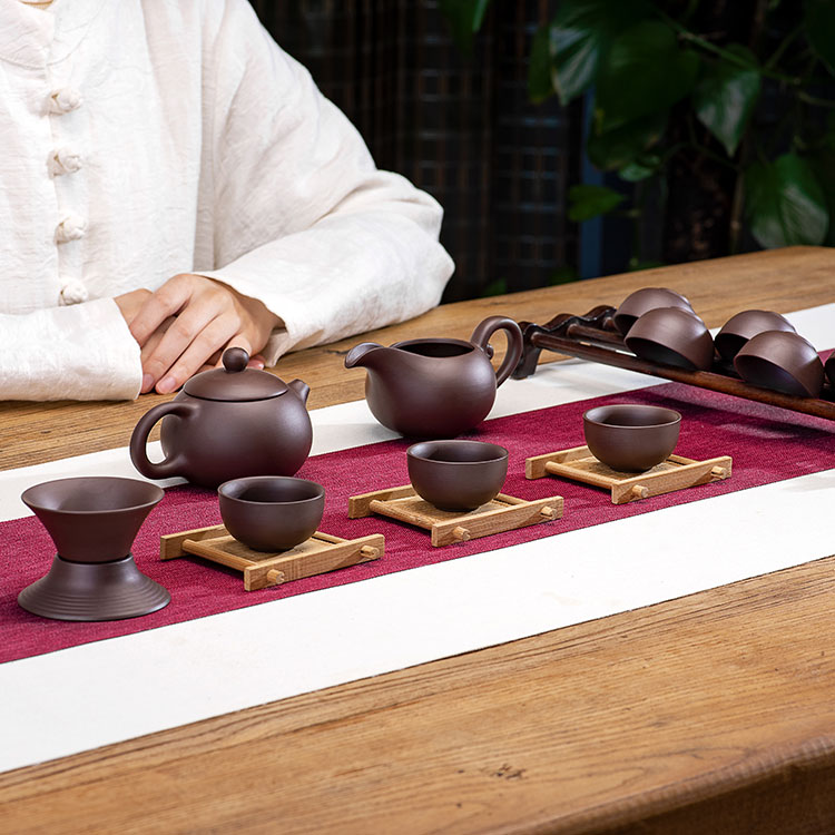 Cheap BORREY Yixing Purple Clay Teapot Zisha Teacup Set Travel Tea